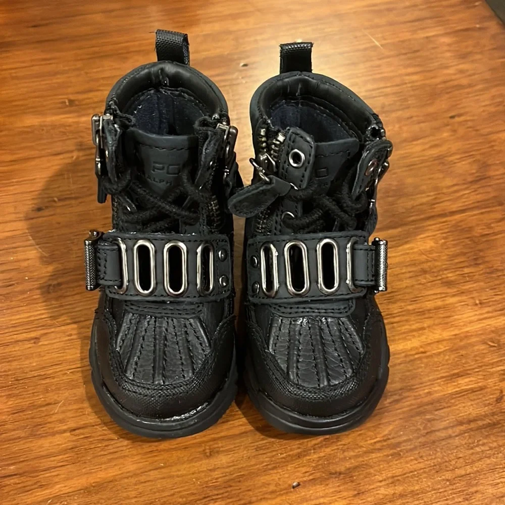 Polo Ralph Lauren Andres Boots Black new Preschool BoysToddlers Size 4